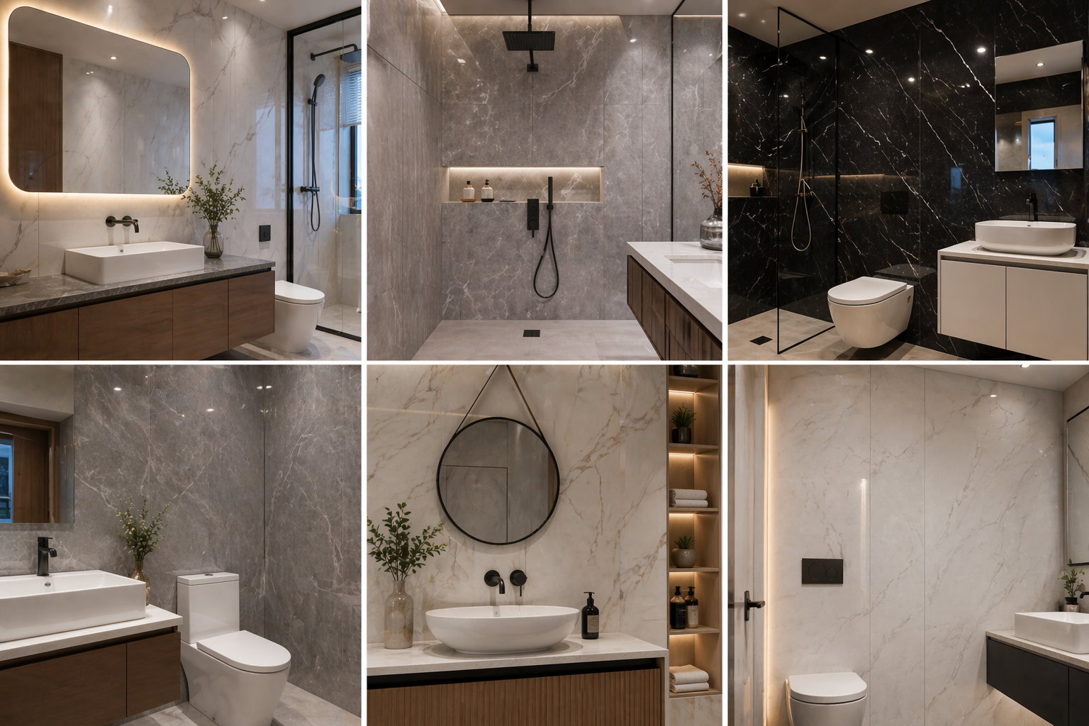 SPC Crystal Wall Panel for Washroom